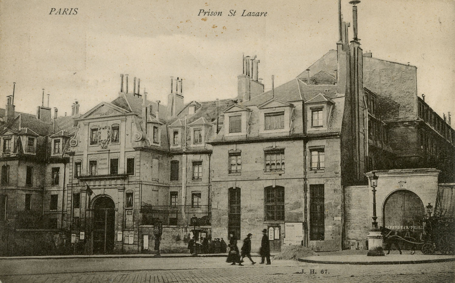 Prison Saint-Lazare, façade, rue Saint-Denis
